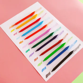

6 Set/Lot 12 Color Art Crayon Pen with Eraser Mini Drawing Painting Pencil for Kids Gift Stationery Supplies Art Supplies D6654