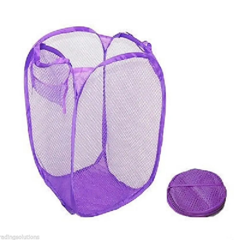 Корзина с крышкой для стирки корзина игрушка ящик для хранения одежды сетка для стирки хранение нейлон - Цвет: B