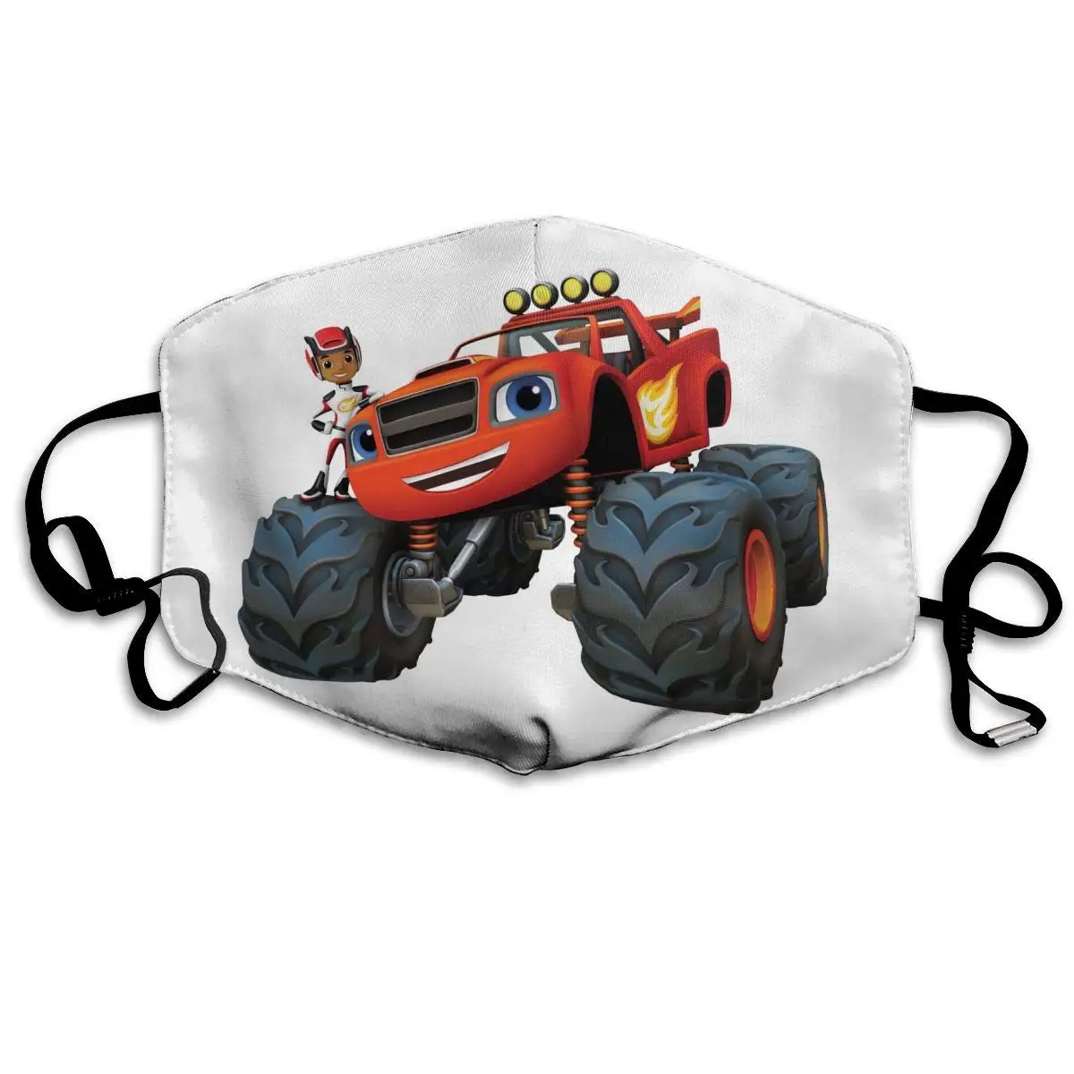 

Mouth Mask Cartoon Monster Truck Print Masks - Breathable Adjustable Windproof Mouth-Muffle, Camping Running for Women and Men