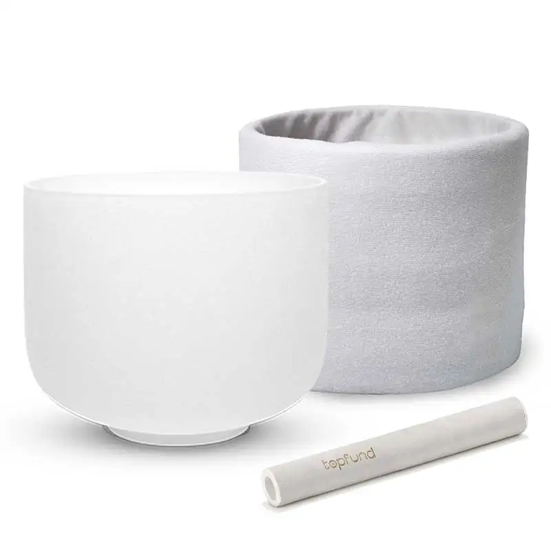 8 inch A Note Quartz Crystal Singing Bowl Frequency Frosted Heart