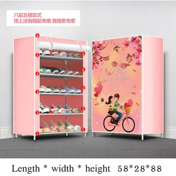 

Multi-layer DIY Assembly Shoe Cabinet Non-woven Cloth Fabric Dustproof Shoe Rack Shoes Combination Storage Cabinet