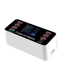 8-портовый Многофункциональный USB QC3.0 быстро Зарядное устройство адаптер Высокое качество Настольные Часы настенные Зарядное устройство австралийского стандарта ЕС, США, Великобритании США Plug Светодиодный Дисплей зарядки