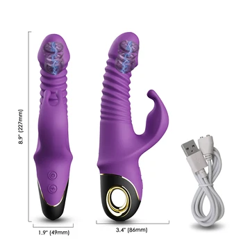 Rabbit Vibrator Automatic Telescopic Rotation G-Spot Clitoris Stimulator Female Masturbation Sex Toys For Women Adults 18 6