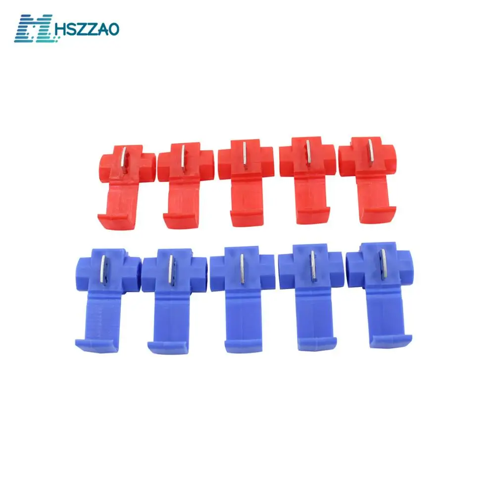 

Auto 10pcs 2 Pin T Shape Wire Cable Connectors Terminals Crimp Scotch Lock Quick Splice Car Audio Kit Tool