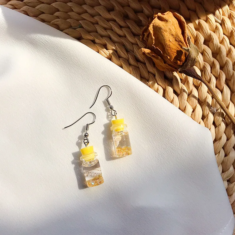 2020 New Japan Korea Simple Creative Ocean Shell Bottle Taste Funny Drop Earrings for Women Girl Fashion Jewelry Accessories | Украшения и