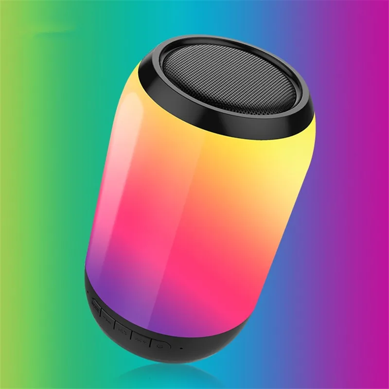 CLAITE Портативный Красочный светодиодный беспроводной Bluetooth Колонка HiFi fm-радио TF карта двойной бас сабвуфер с микрофоном