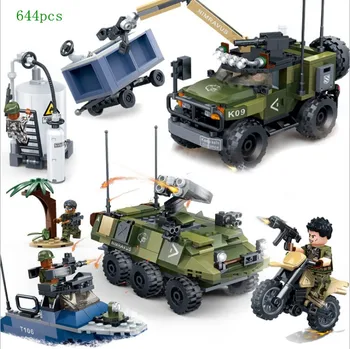 

Building Blocks Intercept War Missile 644pcs Military Soldiers Army Vehicle Figures Weapons Truck Car Tank Model Kids Toys Gifts