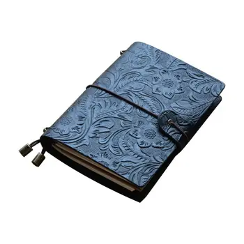 

Vintage Leather Travel Journal Notebook Diary Embossed Flower Notepad Sketchbook Y5GE