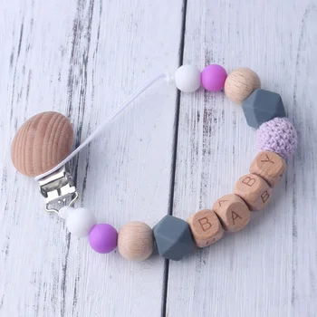 

Accessories Handmade Feeding Teething Eco Friendly Infant Silicone Kids Nipple Safe Pacifier Chains Clips Baby Teether Holder