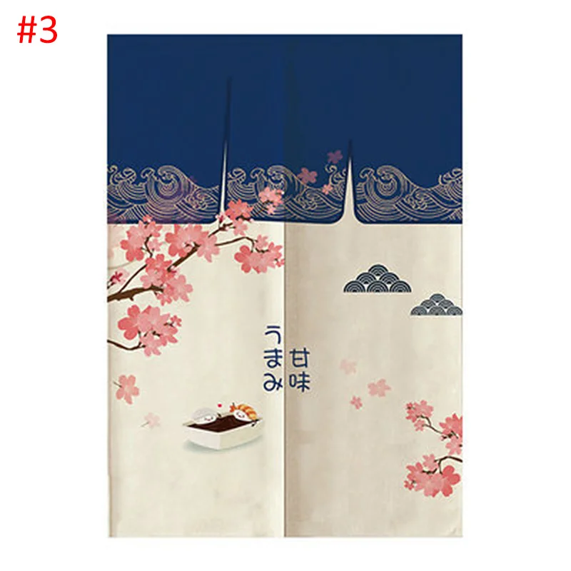 Japanese Scenic Door Curtains Split Style Noren for Bedroom Kitchen Entrance Partition Restaurant Shop Hanging Short Curtain