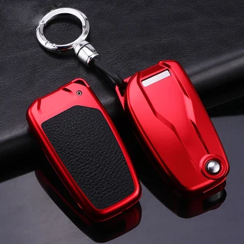 

Motor key cover case fob key ring holder chain aluminum alloy leather paste shell for ducati MTS1260S MTS950S 1260 accessories