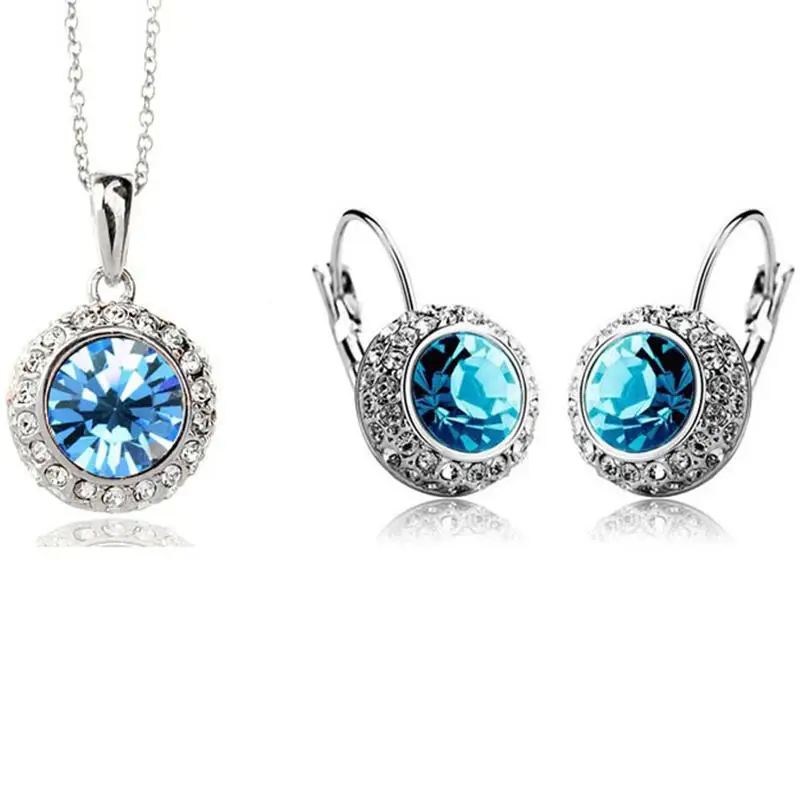 Комплект из колье и серёг с кристаллами|wedding jewelry sets|jewellery setcrystal wedding set |