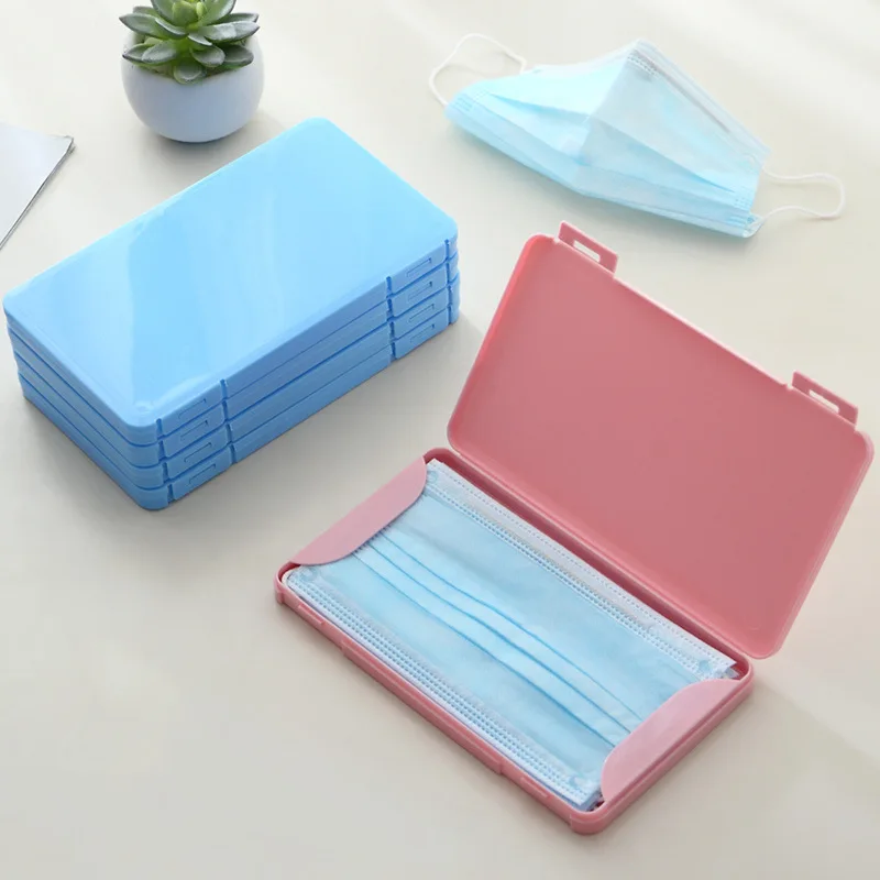 

Portable Plastic Mask Storage Case Dustproof Face Masks Container Cover Bag Masks Storage Box Holder Square Travel Disposable