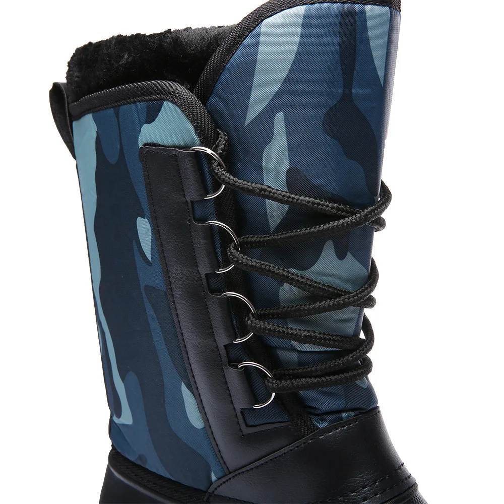 Зима камуфляжные зимние Для мужчин обувь для дождливой погоды, резиновые сапоги Водонепроницаемый с плюшевые ботинки с мехом; теплые ботинки мужской Повседневное, высота до середины голени, рабочие сапоги для рыбалки SA-8