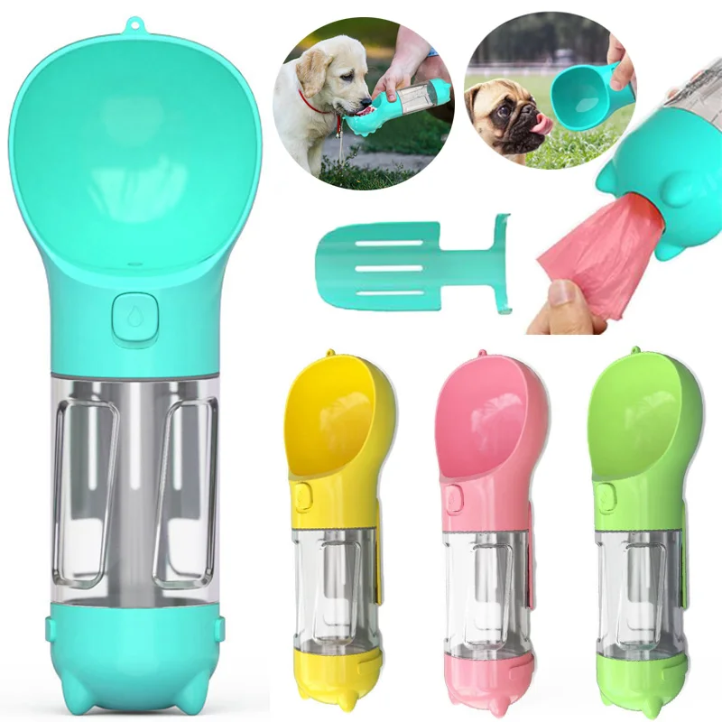Переносная бутылка для воды домашних животных поилка собак с лопаткой уборки