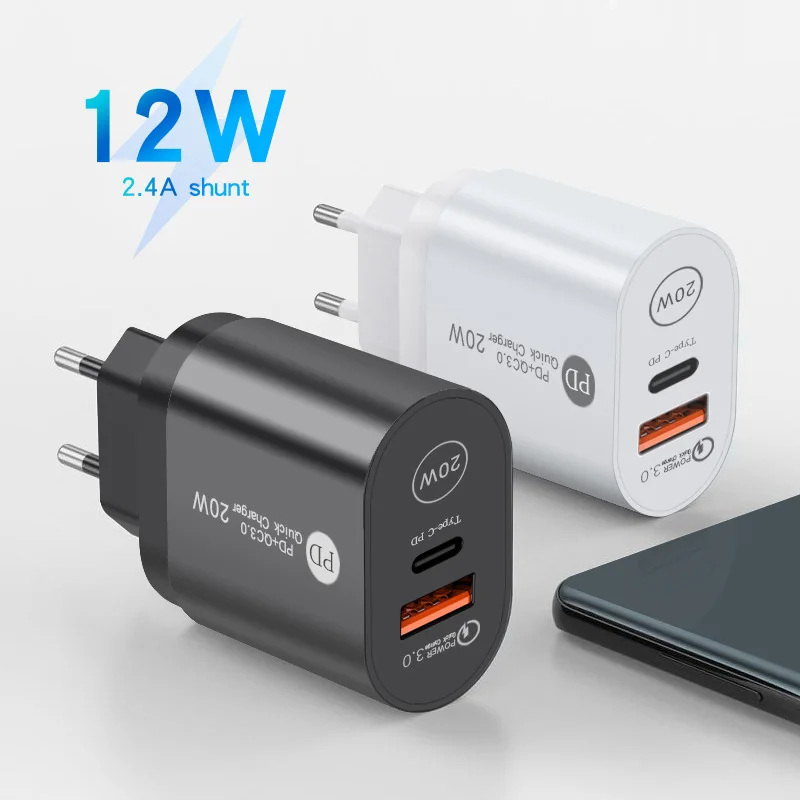 QC3.0 PD 20w Fast Charger Type-c USB Charging Head for Samsung Iphone Phone Huawei Xiaomi Apple IOS Android Applied Quic 5V 4A | Мобильные
