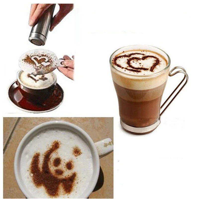 Creative Kitchen Accessories 16pc Fancy Coffee Printing Template Kitchen Tools Kitchenware Coffee Spray Template Kitchen Gadgets Garnishes Aliexpress
