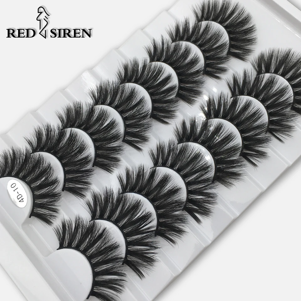RED SIREN 8 Pairs Eyelashes 3d Faux Mink Lashes Handmade Thick