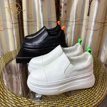 

RY-RELAA womens sneakers shoes 2020 fashion Genuine Leather platform sneakers INS style wedge sneakers women casual shoes news