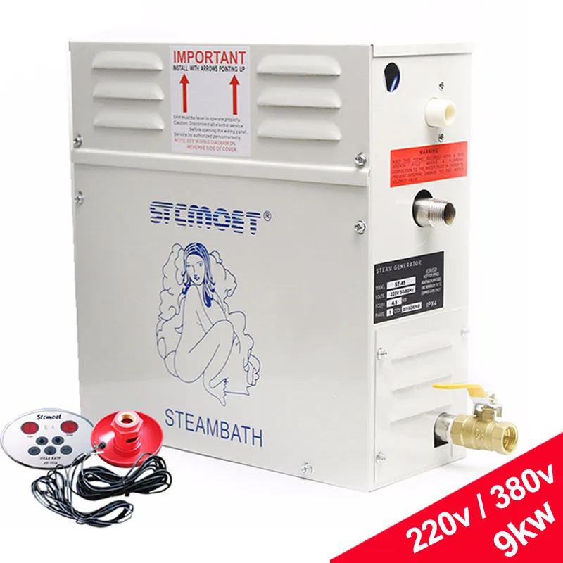 9KW 220V/380V домашная пропарочная генератор для душа ST-90 бытовой Паровая машина сауна