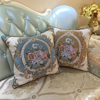 

45X45cm/50X50CM retro floral embroidered cushion cover sofa flower embroidery lumbar pillowcase waist pillow cover