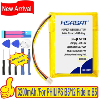 

Top Brand 100% New 3200mAh Battery for PHILIPS B5/12 Fidelio B5 / for PHILIPS 104050-2S 2ICP11/41/54 Batteries + free gfit