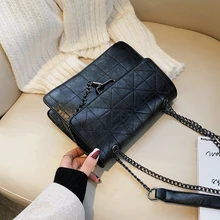 Маленькая женская сумка с красной текстурой, новинка, модная Корейская версия, универсальная сумка-мессенджер на цепочке, сумка на одно плечо, квадратная сумка