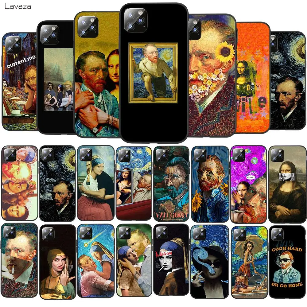 

Lavaza Van Gogh Mona Lisa Funny Art TPU Soft Case for iPhone 8 7 6 6S Plus 5 5S SE X XS 11 Pro Max XR Coque Shell Cases