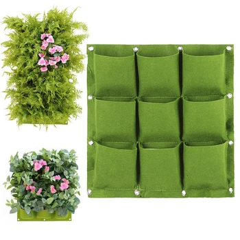 

9 Pockets Wall Hanging Planting Grow Bag Green Vegetable Grow DIY Bag Garden Planter Vertical Living Garden Bag Home Supplies 30