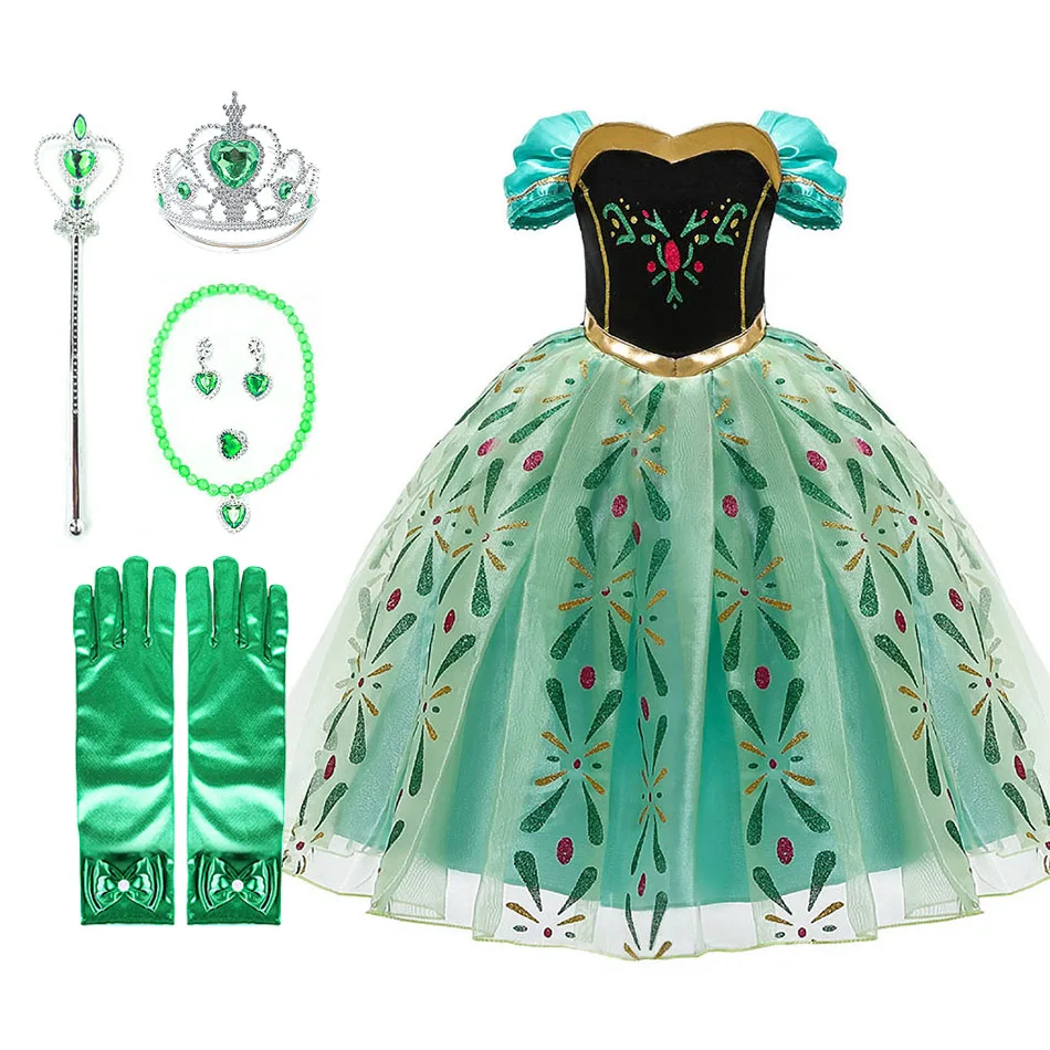 Little Girls Princess Dress Children Anna Costume for Carnival Kids Snow Queen Holiday Birthday Party Girl Fancy Clothes | Детская