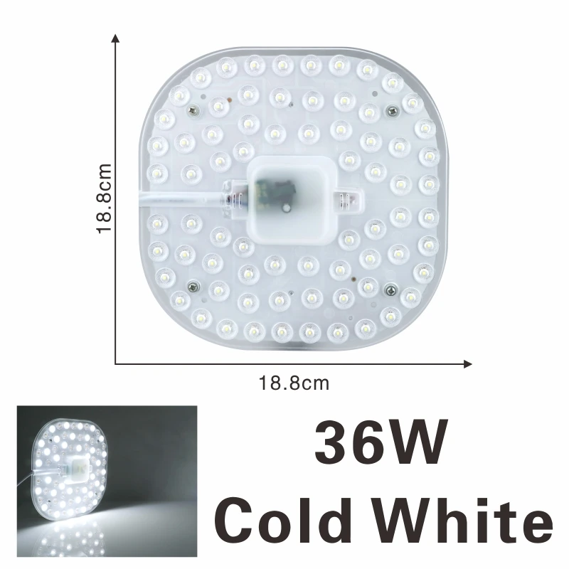 36W Cold white Высокая мощность 220 В потолочные лампы светодиодный модуль 12 Вт 18 Вт 24 Вт 36 Вт Светодиодный светильник заменить потолочный светильник источник света удобная установка - Цвет: 36W Cold white