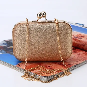 

2020 Fashion Simple Women Handbags Chains Clutches dinner party Shoulder Bags Gold Silver Black Evening Clutch Bag Female Purses