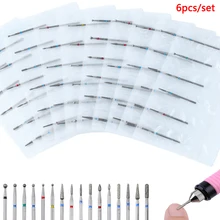 Набор алмазных головок для педикюра, 6 шт., набор для снятия борена с ногтей, набор для маникюра, аксессуары для электрооборудования