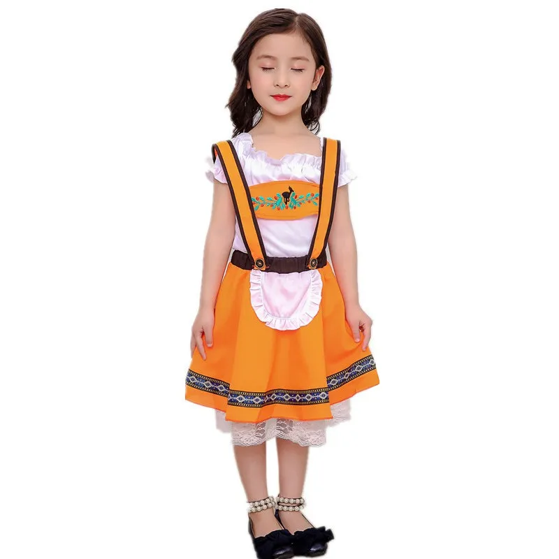 Немецкий костюм Октоберфеста для девочек Dirndl Heidi; маскарадный костюм для детей; нарядное платье служанки для Хэллоуин; фантазийное праздничное платье; одежда - Цвет: A1