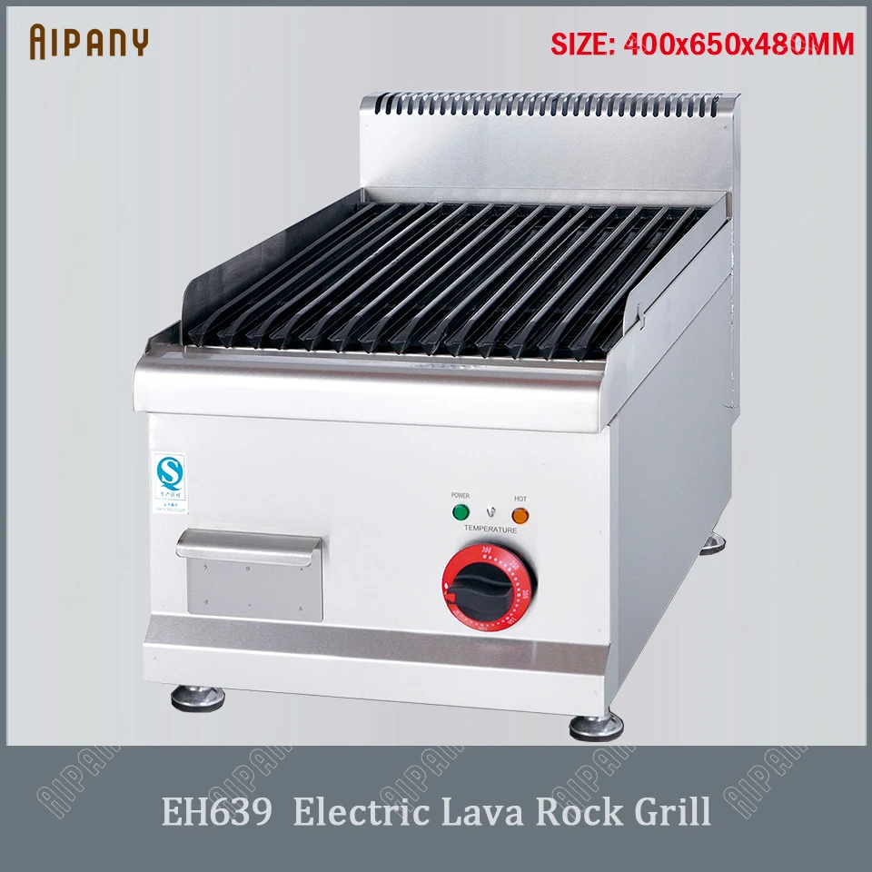 Eh639 Commercial Electric Lava Rock Grill Countertop Grooved