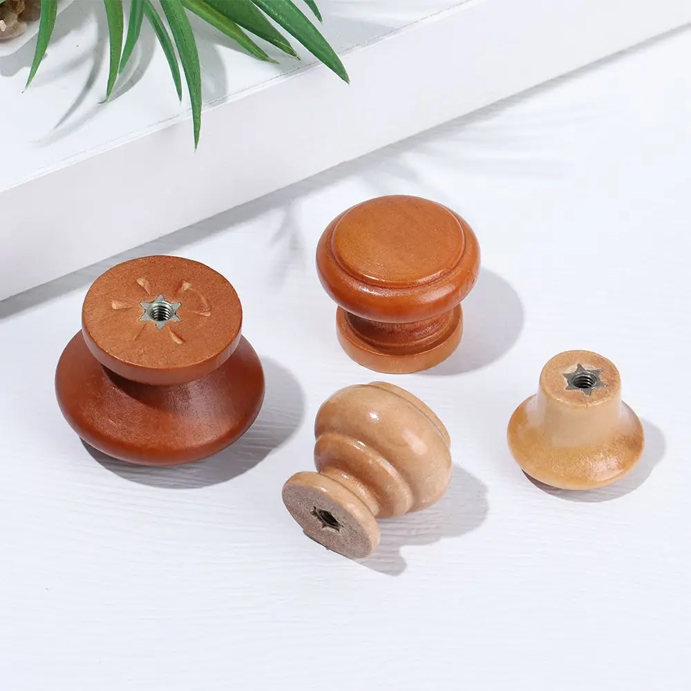 Natural Wood Kitchen Cabinet Drawer Knobs 1Pcs