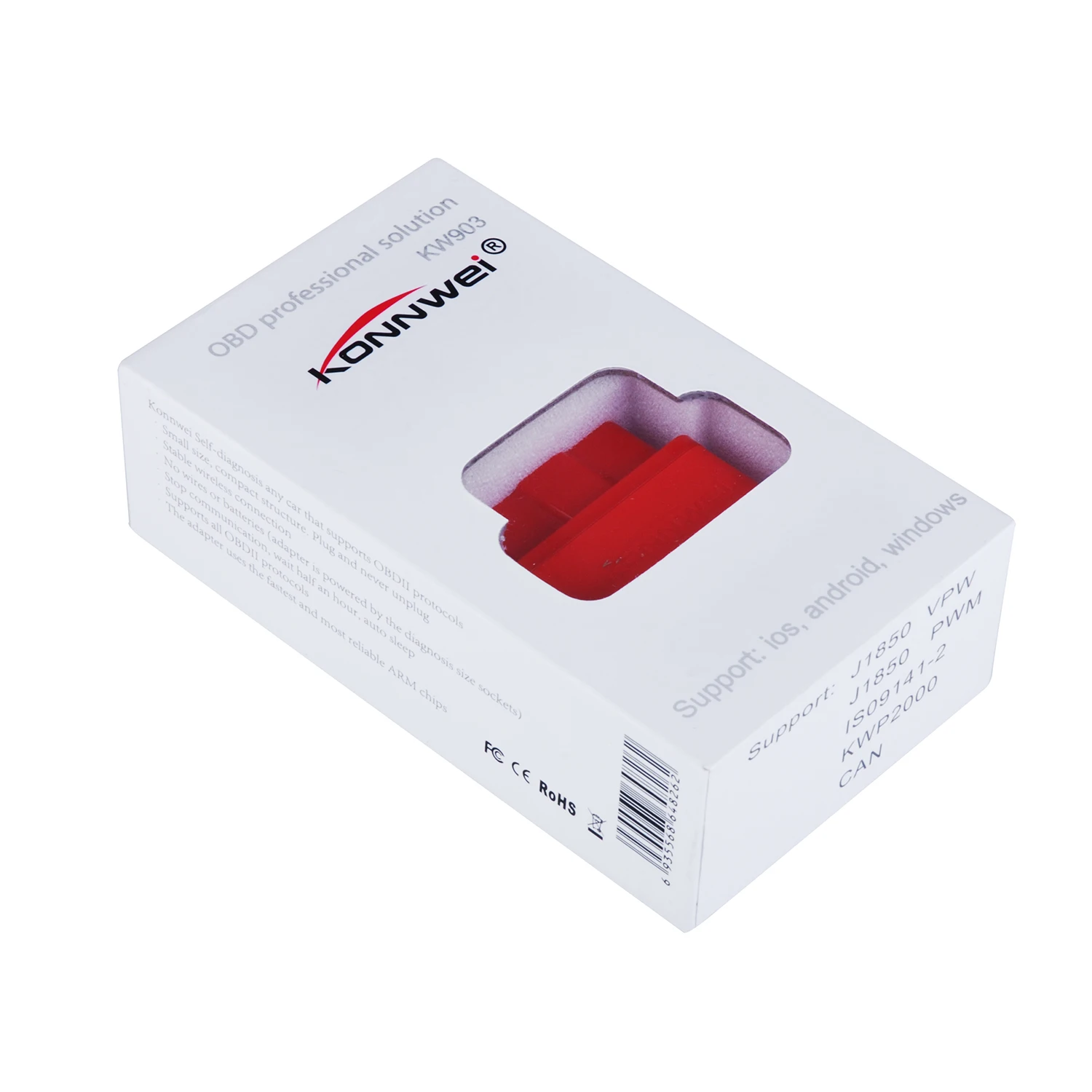KW903 3,0 Bluetooth OBD2 кодовый сканер быстро считывает код неисправности для диагностическое приспособление для двигателя - Цвет: Packing