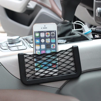 

Car Storage Net Bag Trunk Mesh Organizer Seat Side Back Phone Holder Pocket Universal Auto Accessories Decoration Car Styling