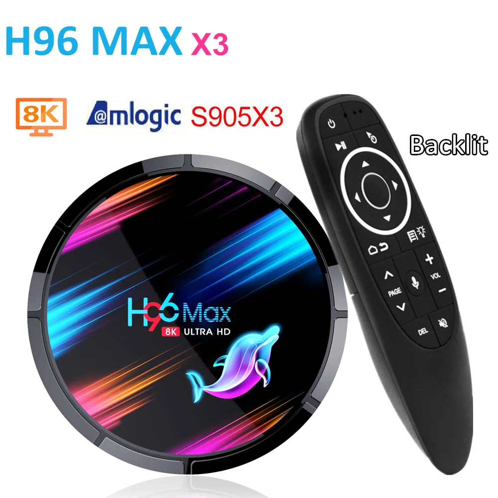 Приставка Смарт ТВ H96 MAX X3 8K Amlogic S905X3 Android 9 0 4 + 64/128 ГБ|ТВ-приставки и медиаплееры| |
