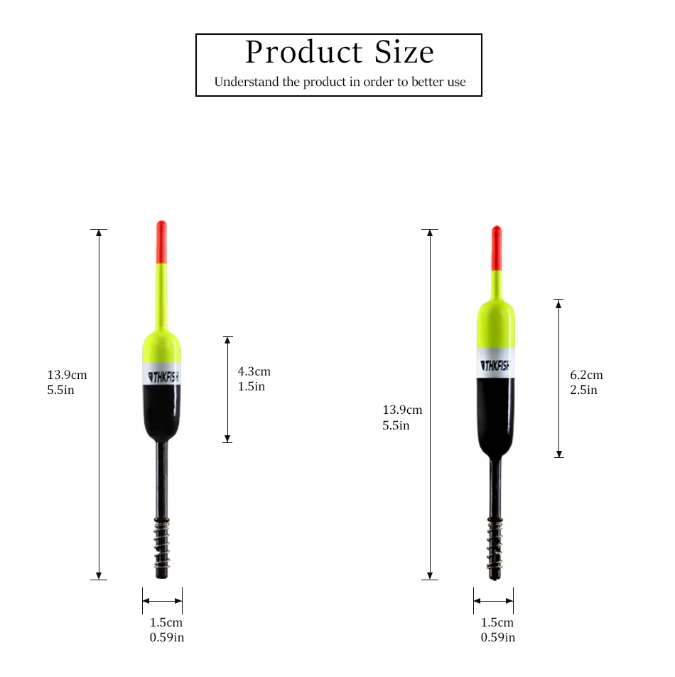 Flotteur,flotteur de pêche,en bois,pour Balsa,à ressort- 5pcs 1.5in ...