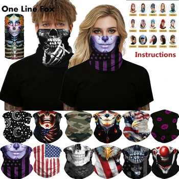

OneLineFox Luxury Half Face Masks Outdoor Bicycle Cycling Bandanas Scarf Headband Head Scarves Washable Protective Face Mask