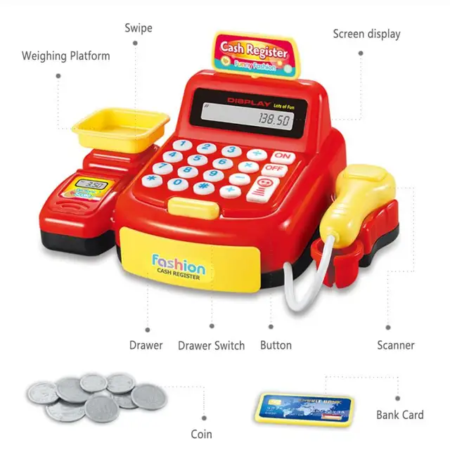 Children Puzzle Play House Toy Supermarket Cash Register Toy Electric Light Multifunctional Girl Parent-child Toy Birthday Gift 4