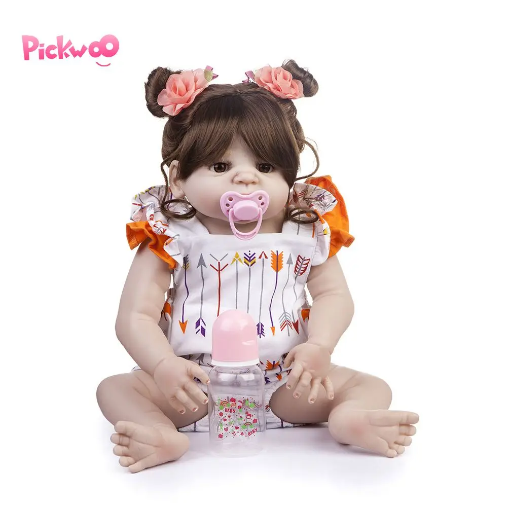

Pickwoo bebes reborn doll 48cm 55cm baby girl Dolls soft Silicone Boneca Reborn Brinquedos Bonecas children's gifts toys plamate
