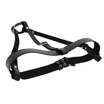 Leather Strap on Bdsm Bondage AV Vibrator Panties Female Masturbator Harness Massage Stick Holder Chastity Belt Sex Toys 4