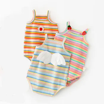 

2020 Summer Baby Girls Cute Striped Bodysuits