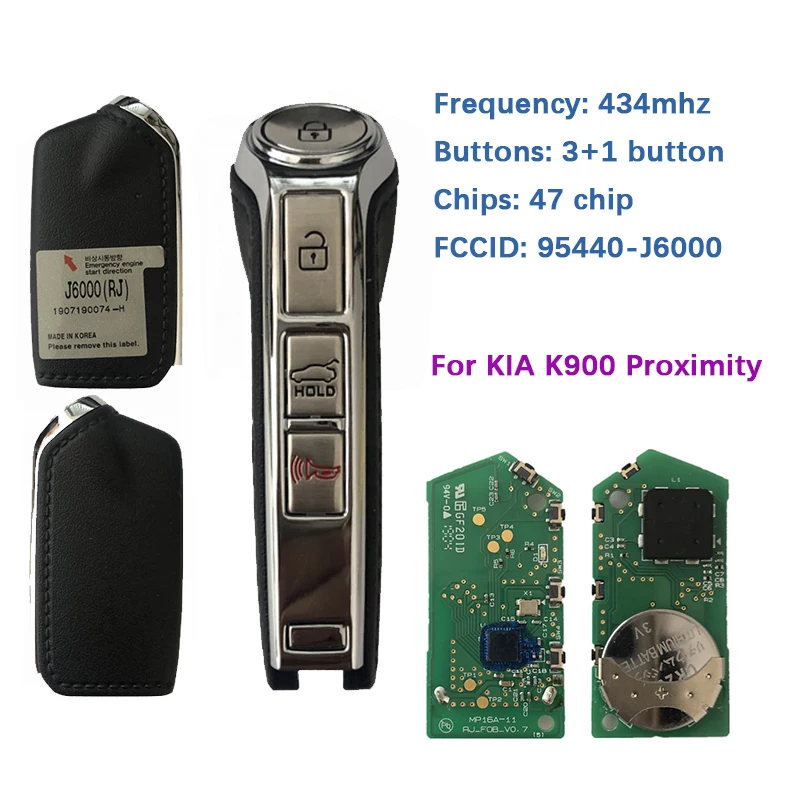 CN051099 Original For KIA K900 Proximity Smart Key 433mhz FCC TQ8-FOB-4F17 Part Number 95440-J6000