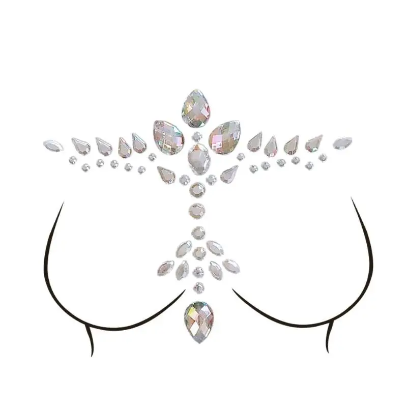 04 Грудь и камнями кластера временные самоклеющиеся тату Diamond Стикеры - Цвет: 04