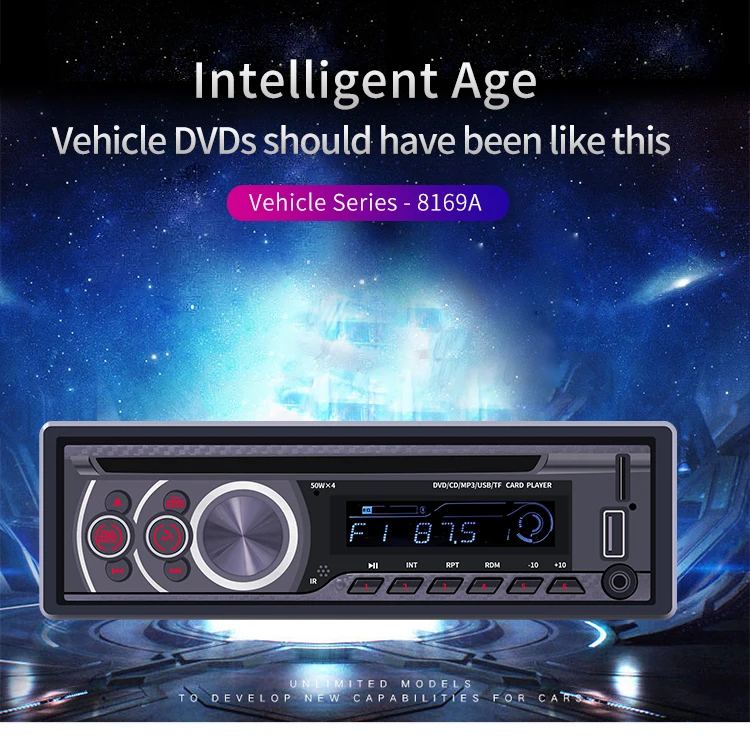 Автомобильный CD-плеер DVD VCD Player Bluetooth 4,0 Аудиомагнитола видео Выход музыкальный плеер DVD плеер/USB/AUX/TF ЖК-дисплей авто мультимедийный автомобильный DVD