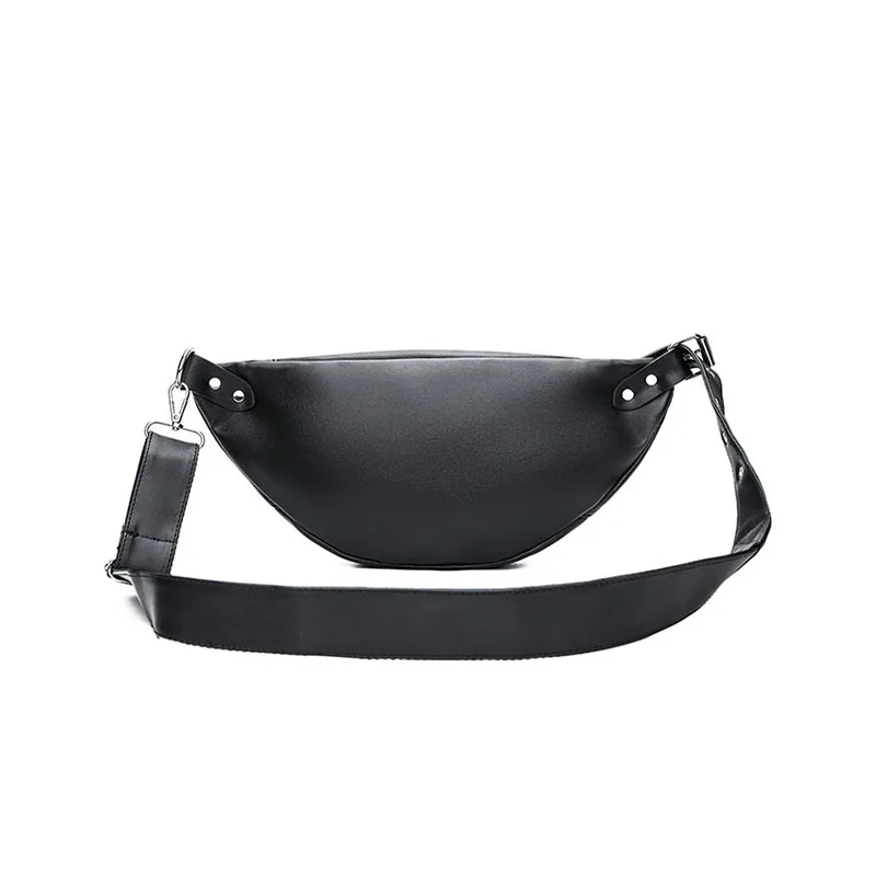 Ansloth Classic Thread Waist Bag For Women Zipper Fanny Pack Lady PU Leather Belt Bag Female Banana Bag Simple Waist Bag HPS569