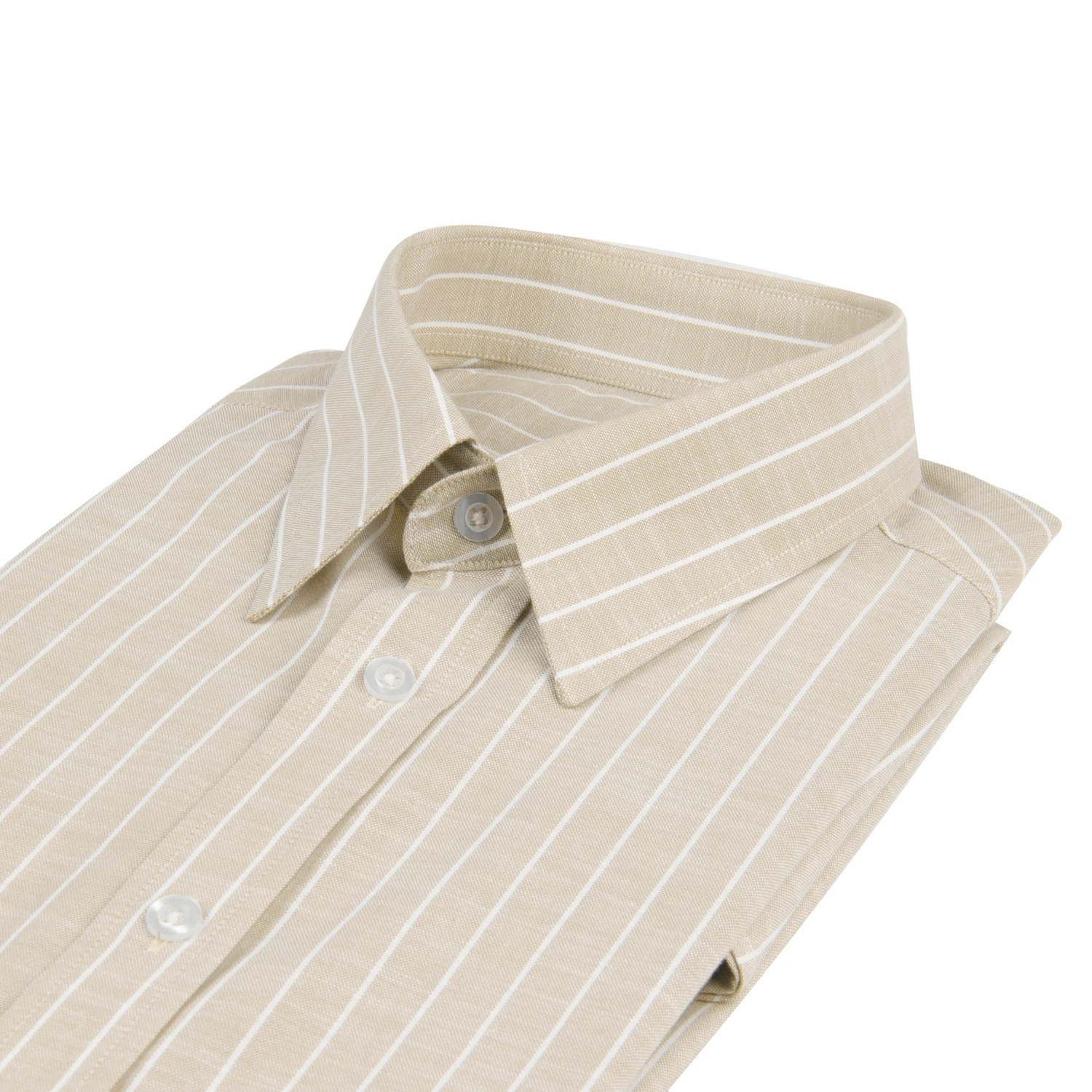 Custom Made Men Dress Shirt Men Beige Chalk Striped Shirt Men Dress Shirts For Men Mens Designer Clothes Slim Long Sleeve